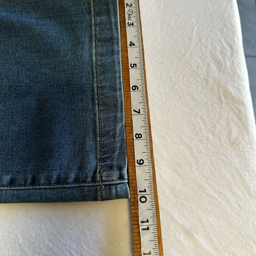 Ashley Mason Juniors Denim Capri Ruffle Waistband Stretchy Pants SZ Small - Picture 9 of 10